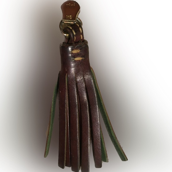 DOONEY & BOURKE Leather Tassel and Zipper Pull Strap Key Fob Bag Charm - Picture 11 of 11